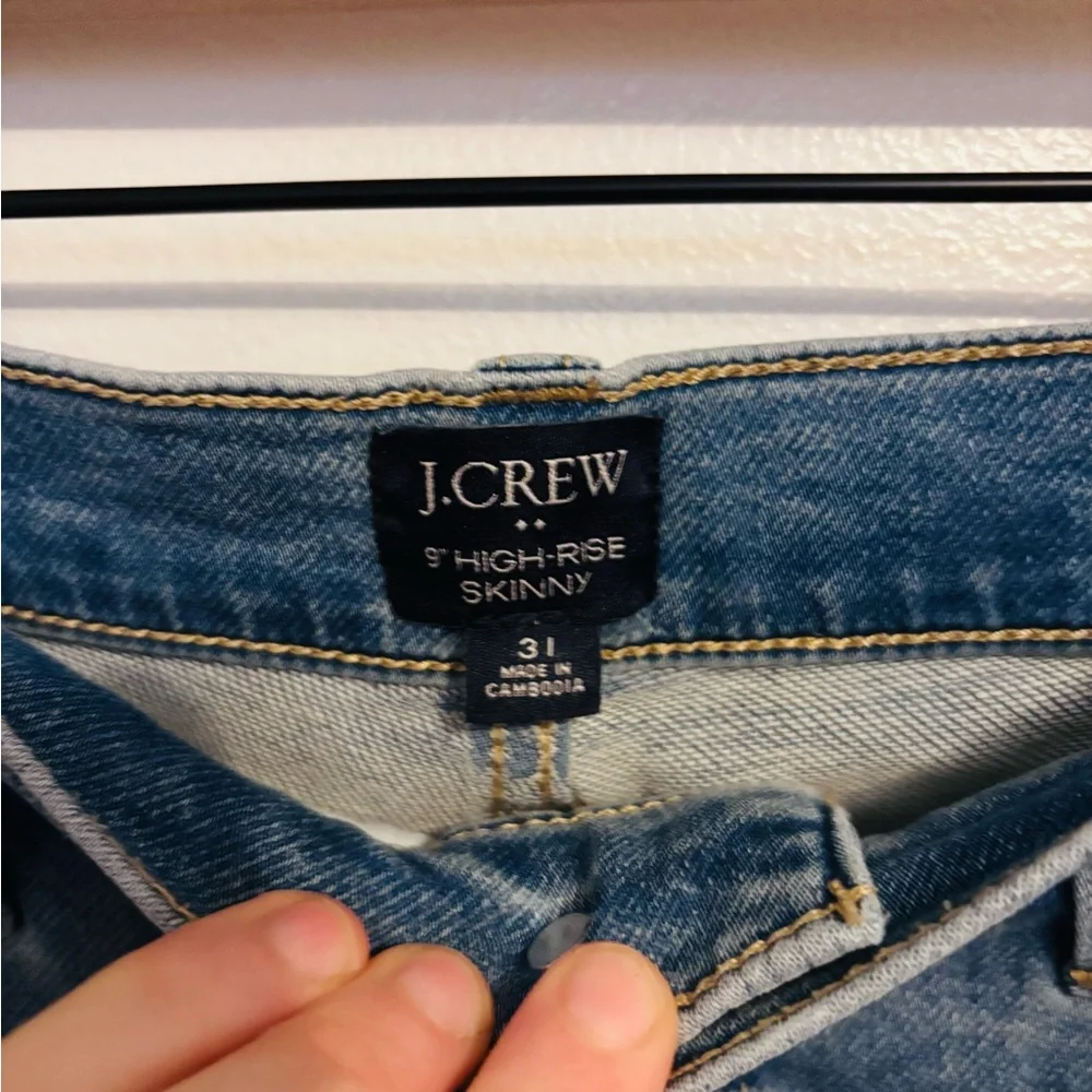 J Crew 9” high rise skinny jeans size 31